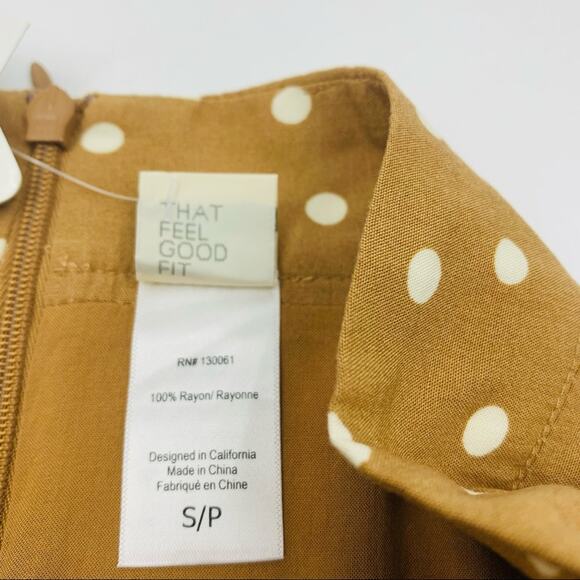 L * Space Tan Polka Dot Faux Wrap Skirt - Picture 9 of 12